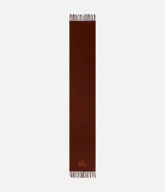 Vivienne Westwood 30x180 Embroidered Logo Scarf in TERRACOTTA